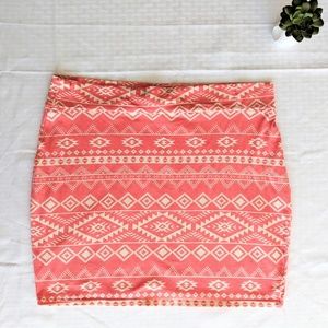 Rue 21 Coral and Cream Soft Stretch Skirt